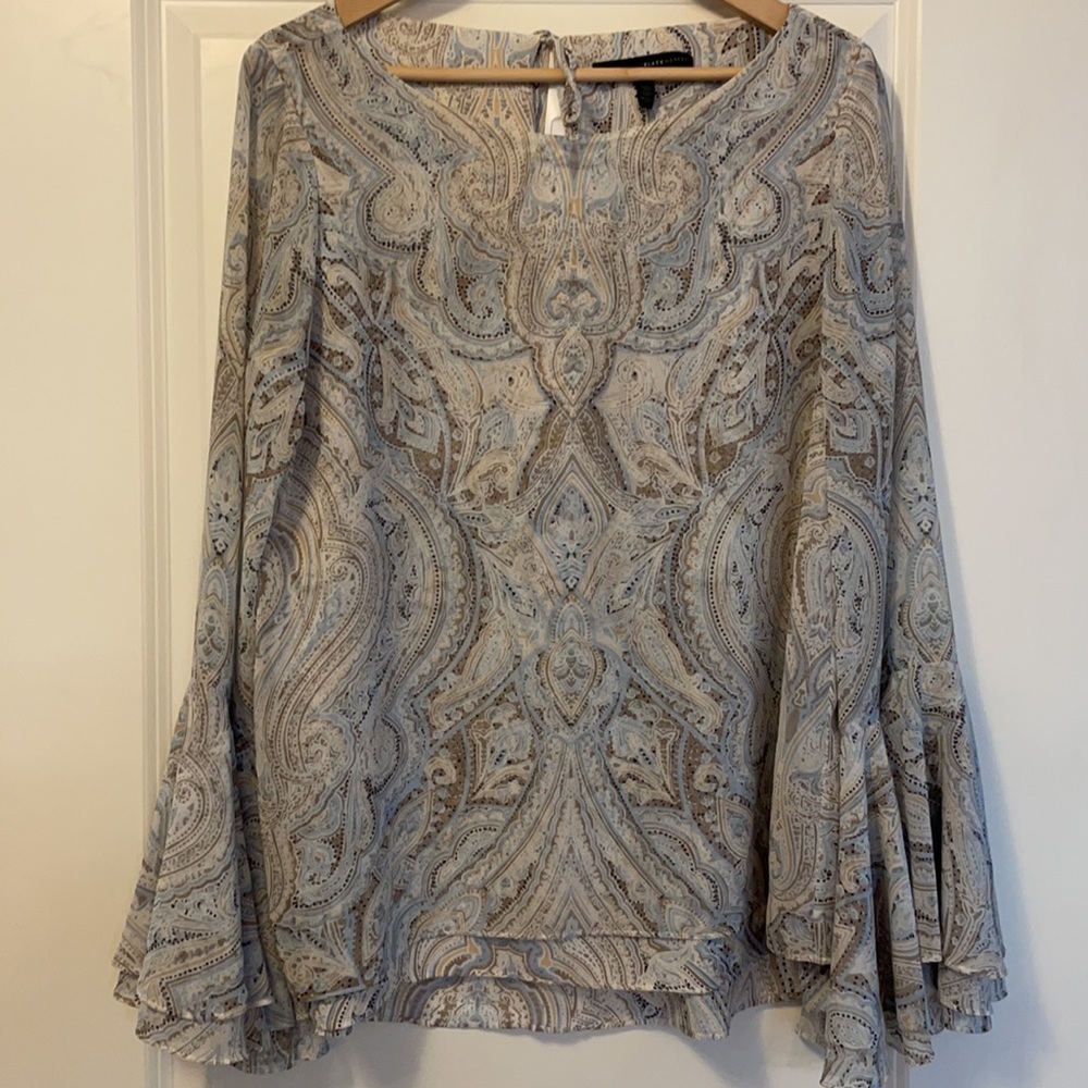 White House Black Market Sheer Lined Blouse Top 12